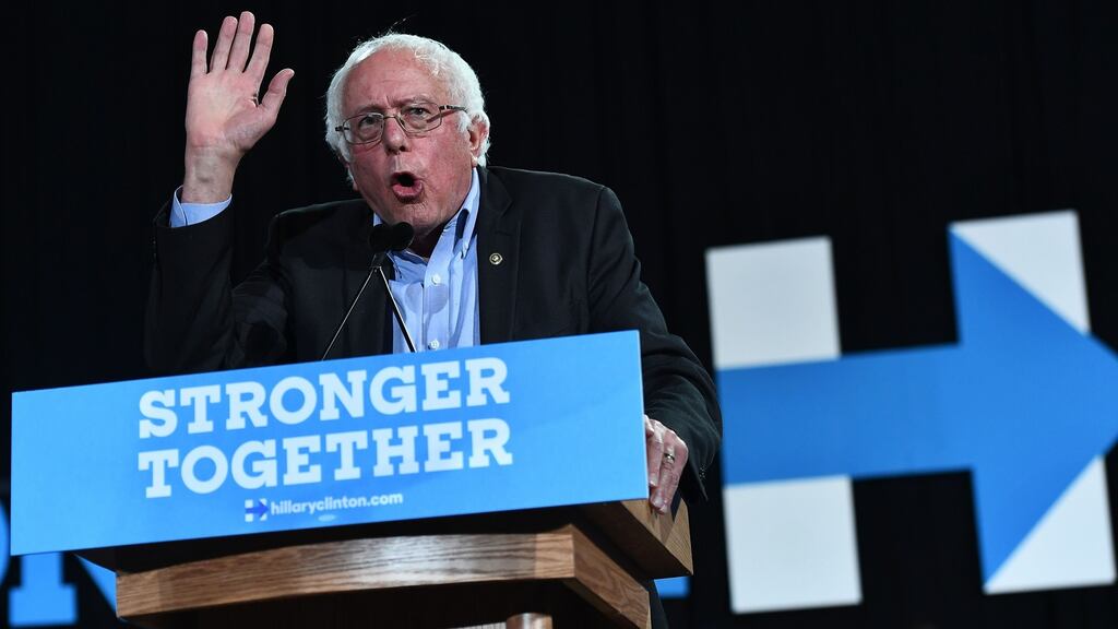 Vermont senator Bernie Sanders campaigning for Hillary Clinton during the US presidential election. “There needs to be a profound change in the way the Democratic Party does business,” he says. Photograph: Jewel Samad/AFP/Getty Images