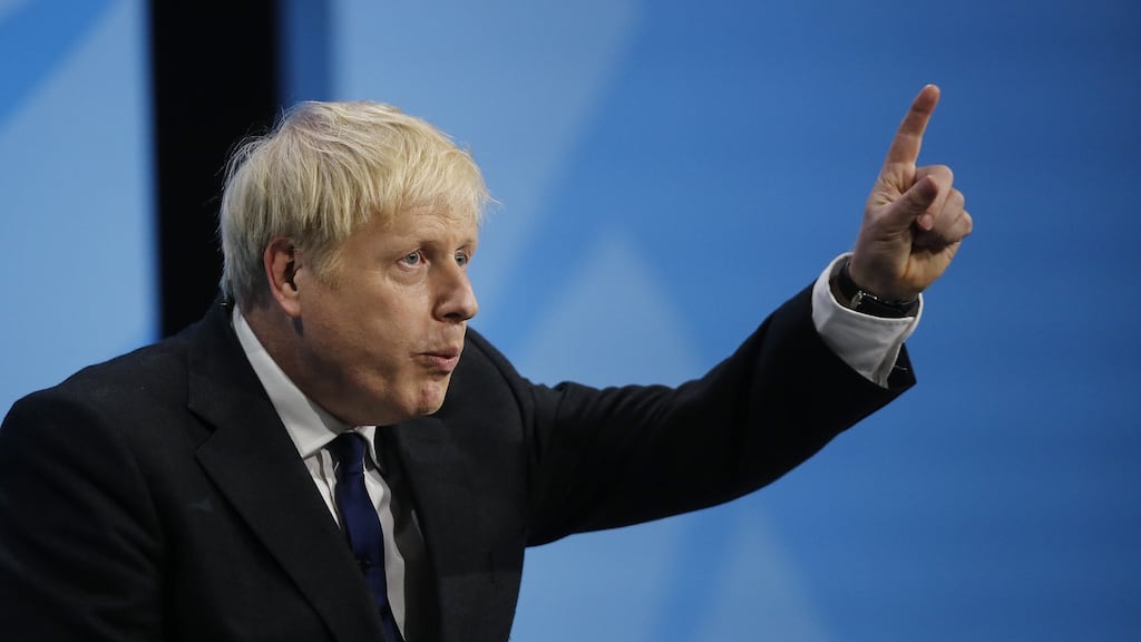 Boris Johnson at the final Conservative Party leadership hustings held at the ExCel Centre in London, UK, on Wednesday. Photograph: Simon Dawson/Bloomberg