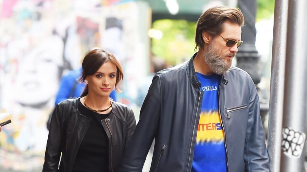 Cathríona White and Jim Carrey in Manhattan. Photograph: AKM-GSI/Splash News
