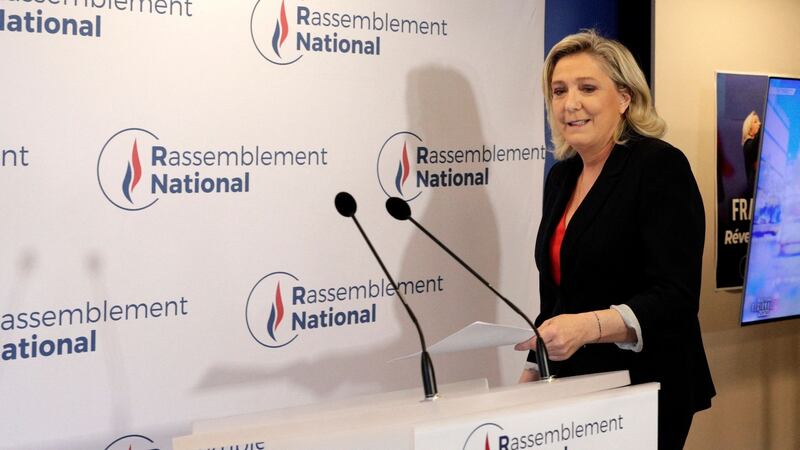 French far-right Rassemblement National leader Marine Le Pen. Photograph: Geoffroy Van Der Hasselt/AFP via Getty Images