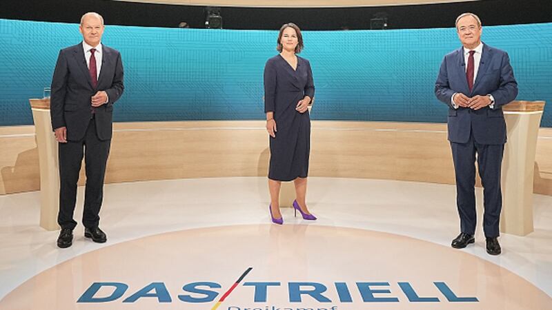 Olaf Scholz, Annalena Baerbock and Armin Laschet. Photograph: Getty