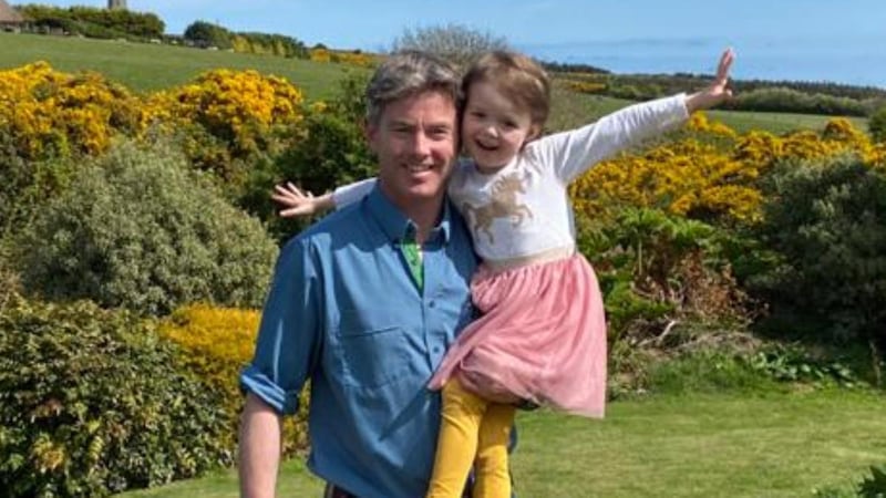 Postman and Irish Coast Guard volunteer Stiofan O’Broin with his daughter Eleanor