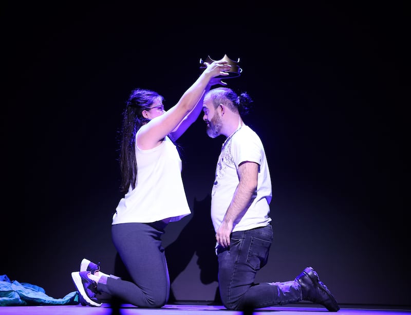 Dublin Theatre Festival 2025: Ximena Rodriguez and Octavio Bernaza in Teatro La Plaza’s production of Hamlet. Photograph: Leon Farrell/Photocall Ireland