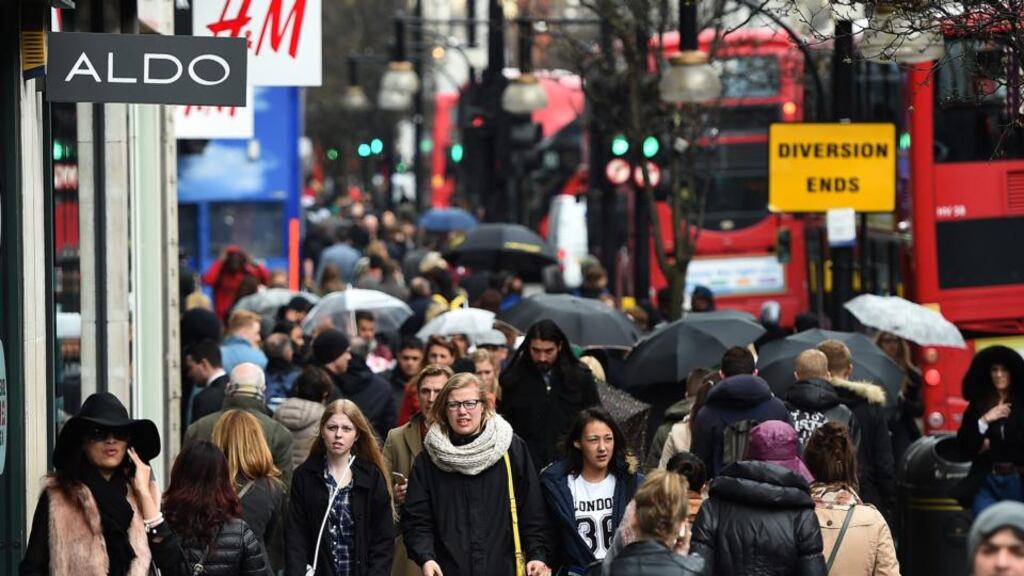 Pedestrians in Oxford Street on Tuesday. The prospect of the return of deflation after over 50 years had economists and journalists thumbing through the history books. Photograph: Andy Rain/EPA