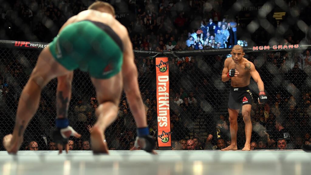 Jose Aldo before his fight with Conor McGregor in December 2015. Photograph: Getty Images
