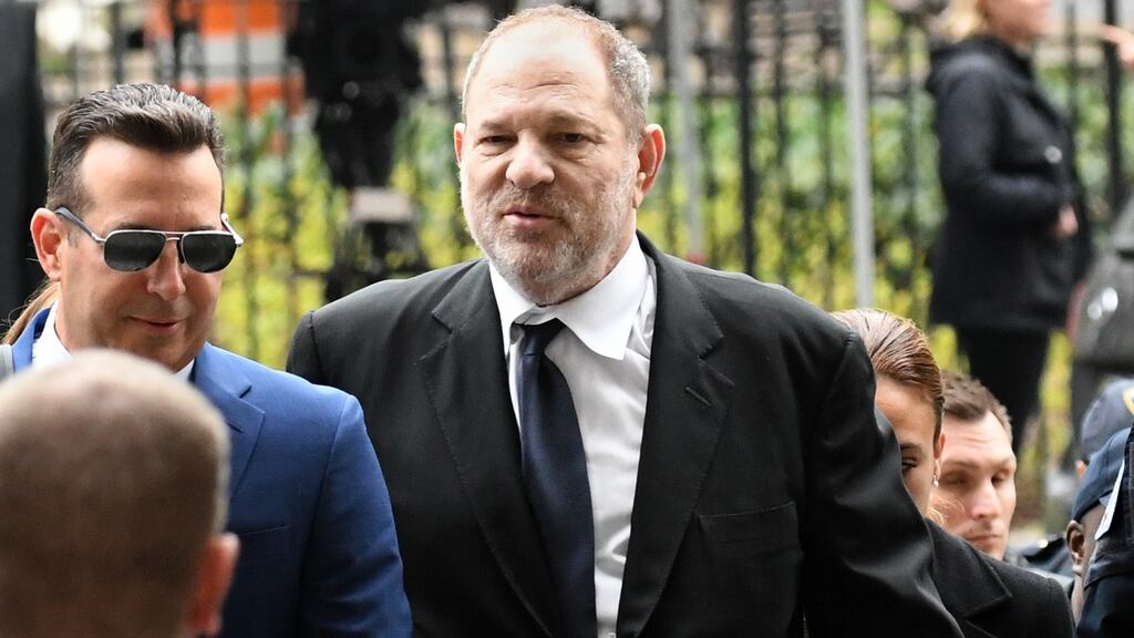 Harvey Weinstein arrives at the state supreme court in New York, US, on Friday. Photograph: Louis Lanzano/Bloomberg