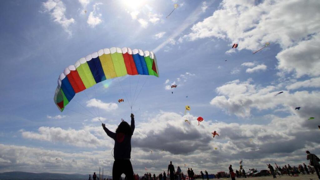 Kaylee Brennan-Fox (8), of Tallaght, flying a kite at the third annual Dublin Kite Festival at Dollymount Strand in Dublin. Photograph: Nick Bradshaw/The Irish Times