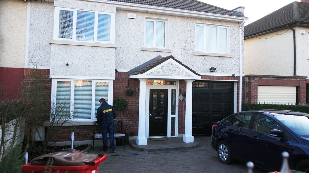 Gardai at Jonathan Dowdall’s house on the Navan Road in Dublin last year. Photograph: Gareth Chaney/Collins
