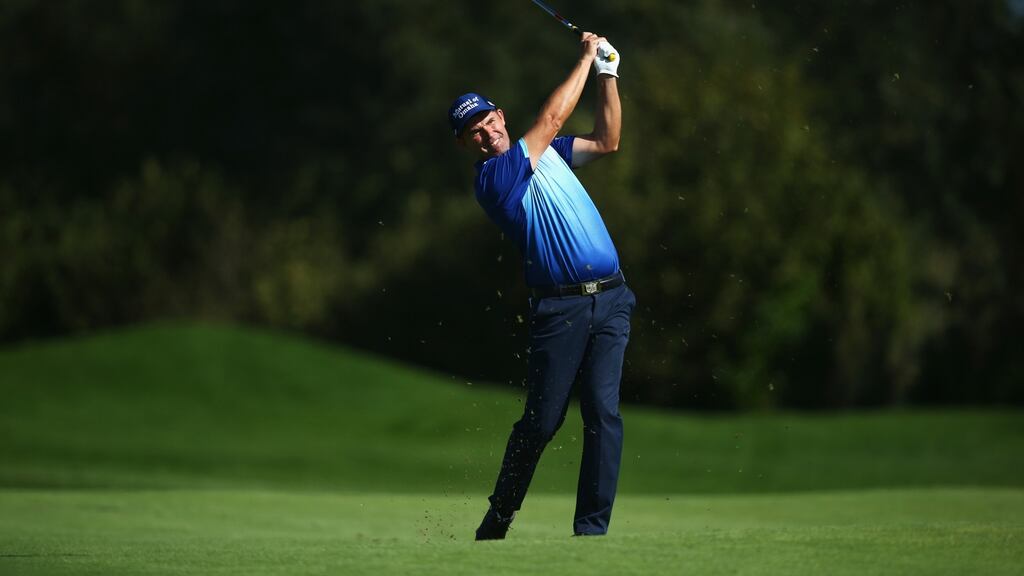 Pádraig Harrington plays his second shot on the sixth hole during day one of the KLM Open at The Dutch in Spijk, Netherlands. Photo: Jan Kruger/Getty Images