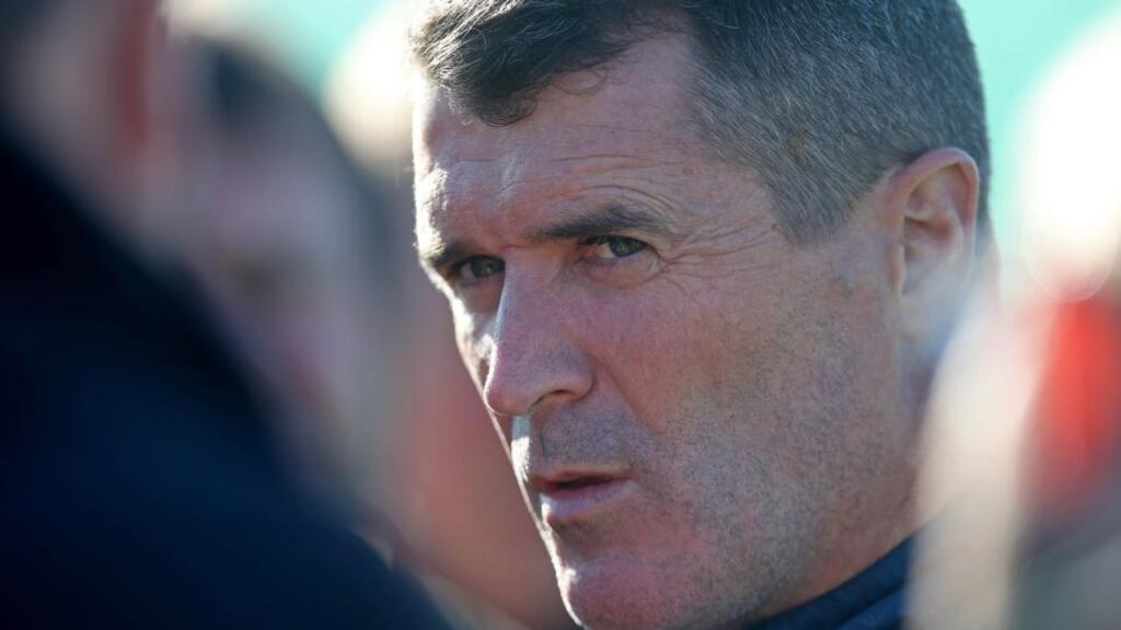 Assistant Republic of Ireland manager Roy Keane speaking in Malahide today. Photograph: Donall Farmer / Inpho