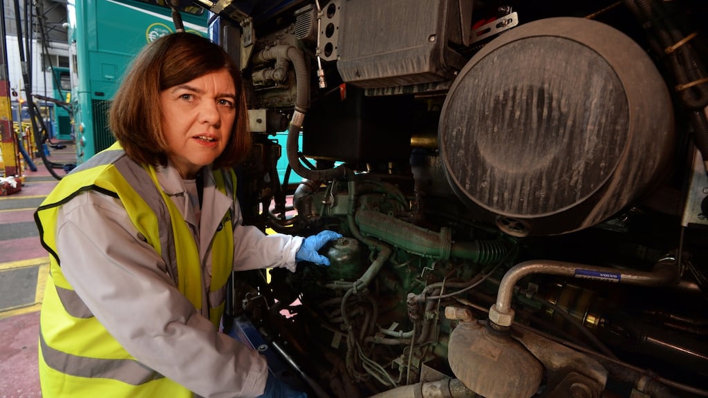 Marie Beegan, the first woman graduate from CIÉ’s heavy goods vehicle apprentice scheme in the 1980s, is encouraging more women to sign up for the scheme. Photograph: Cyril Byrne