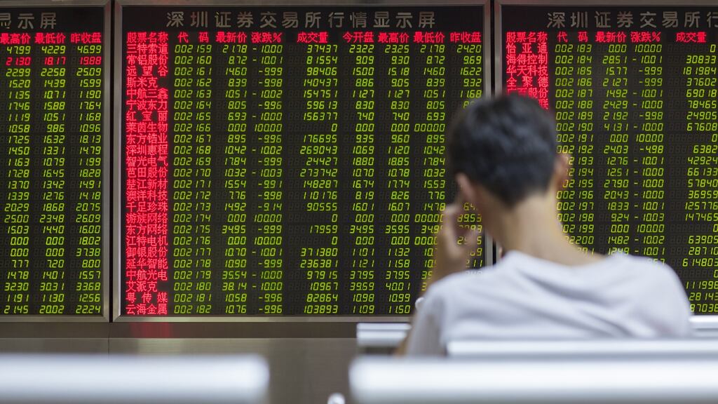 Chinese shares, less exposed to global market volatility due to strict capital controls, dropped less sharply than Hong Kong ones.  Photograph: iStock