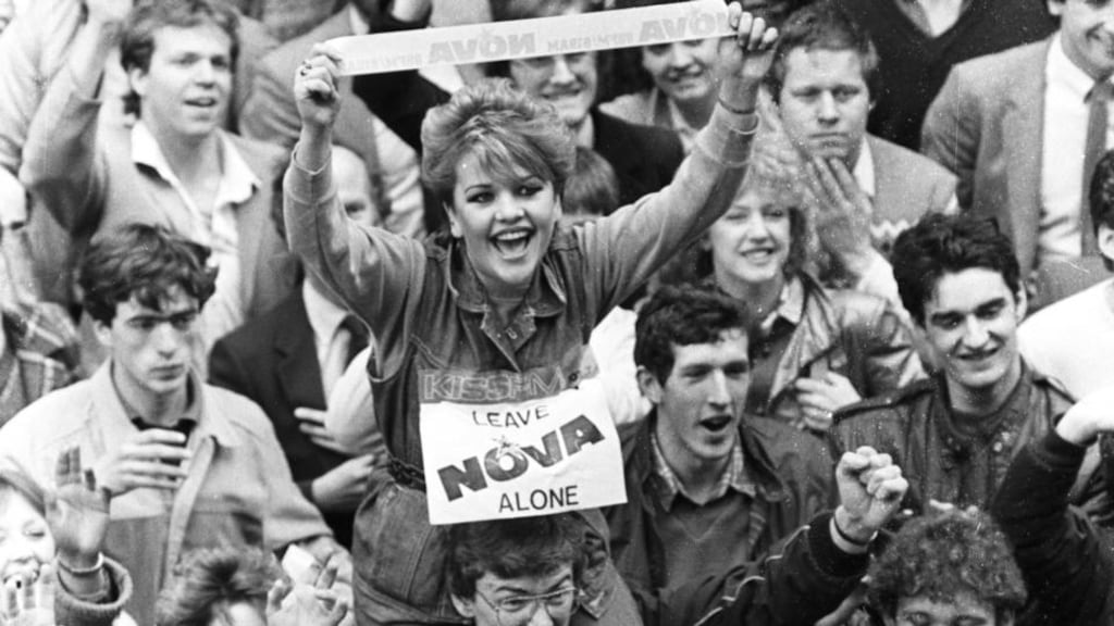 Fans outside the Radio Nova offices in Dublin in May 1983 as the station closed down. Photograph: Peter Thursfield/The Irish Times