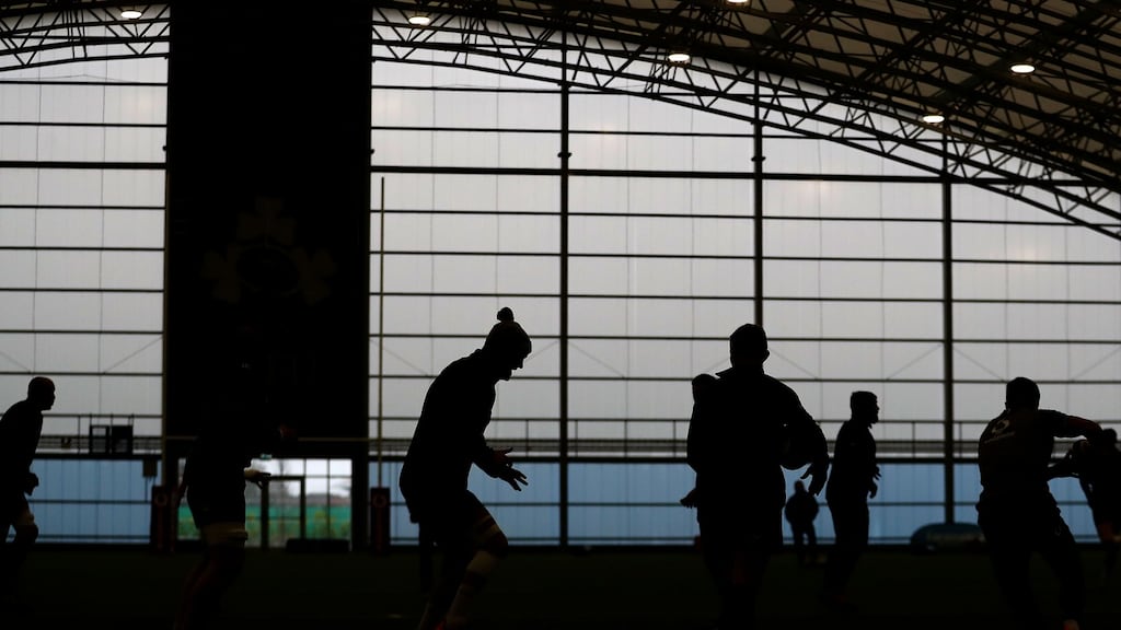 Ireland train ahead of Sunday’s match against England, at the IRFU high performance centre in Abbotstown. Photograph: Dan Sheridan/Inpho