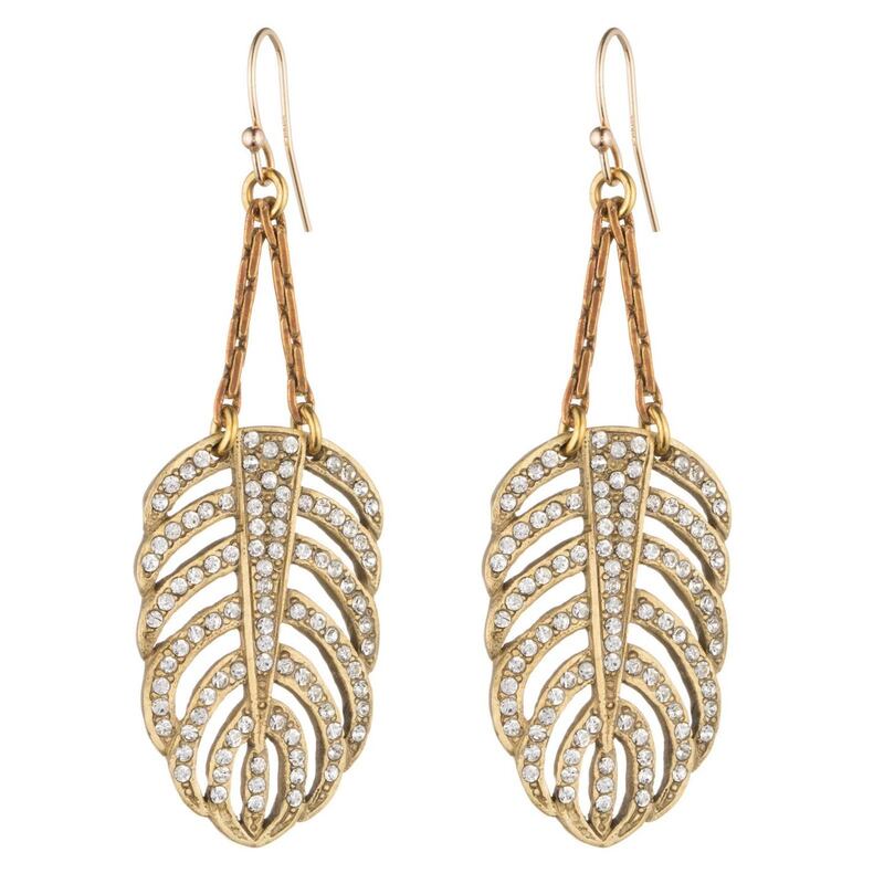 Gold short leaf earrrings "Drift" by Lulu Frost 210 from Loulerie, Chatham Street, Dubin