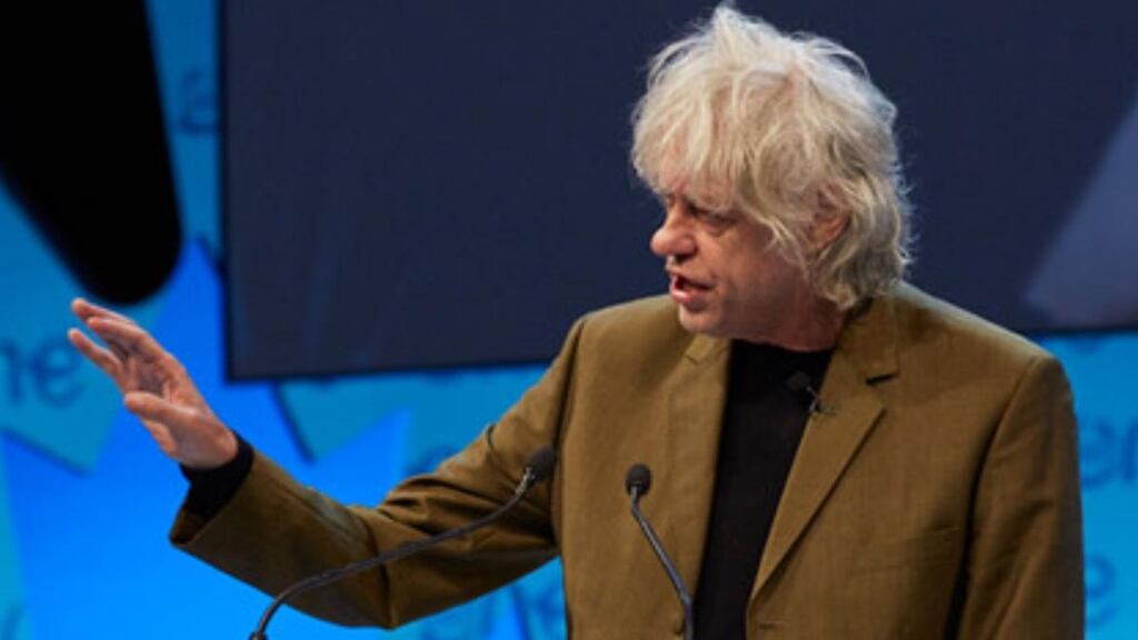 Bob Geldof said the youth of Belfast “bring by your very presence the absurdity of fighting one another”. File image: One Young World Summit