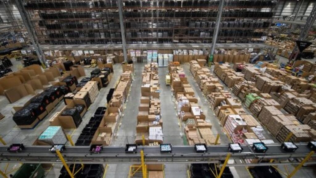 An Amazon fulfilment centre in Peterborough, England. Photograph: Chris J RatcliffeAFP/Getty Images