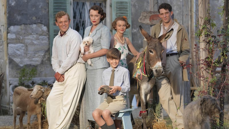 The Durrells, featuring Keeley Hawes as Louisa Durrell (second from left) ran for four seasons from 2016 to 2019. Milo Parker (front, centre) plays a young Gerald Durrell, while Josh O'Connor (right) plays Lawrence