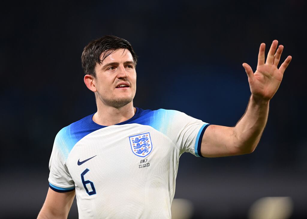 England's Harry Maguire at the end of the Euro 2024 qualifying match against Italy at Stadio Diego Armando Maradona in Naples, Italy, on March 23th, 2023. Photograph: Michael Regan/Getty Images