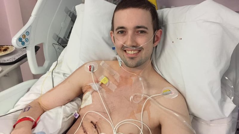 Conor Lane in the high dependency unit following surgery at the Royal Brompton Hospital, London, on March 1st, 2017