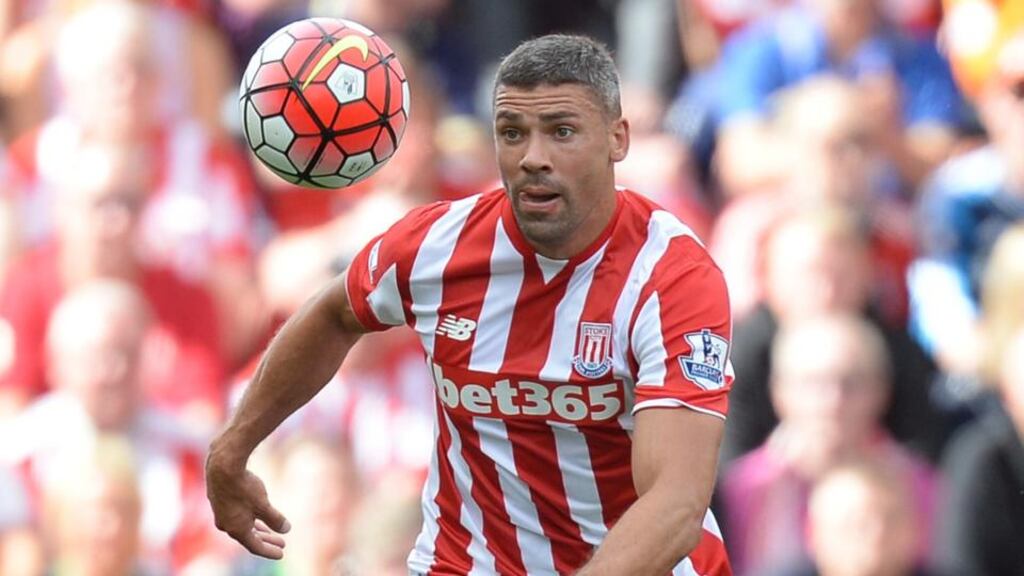 Jonathan Walters could return from injury for Stoke City’s game at home toi Sunderland. Photograph: Martin Rickett/PA Wire