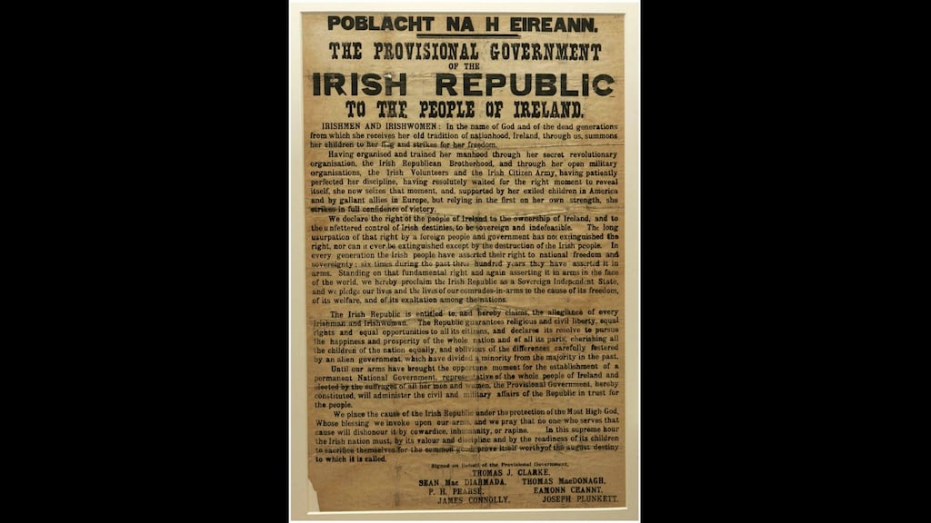 Gabriel Doherty of the School of History at UCC said that there has been an unfortunate tendency to take individual sentences, phrases and concepts from the Proclamation out of the text and interpret them as representative of the whole document. File photograph: Dara Mac Dónaill