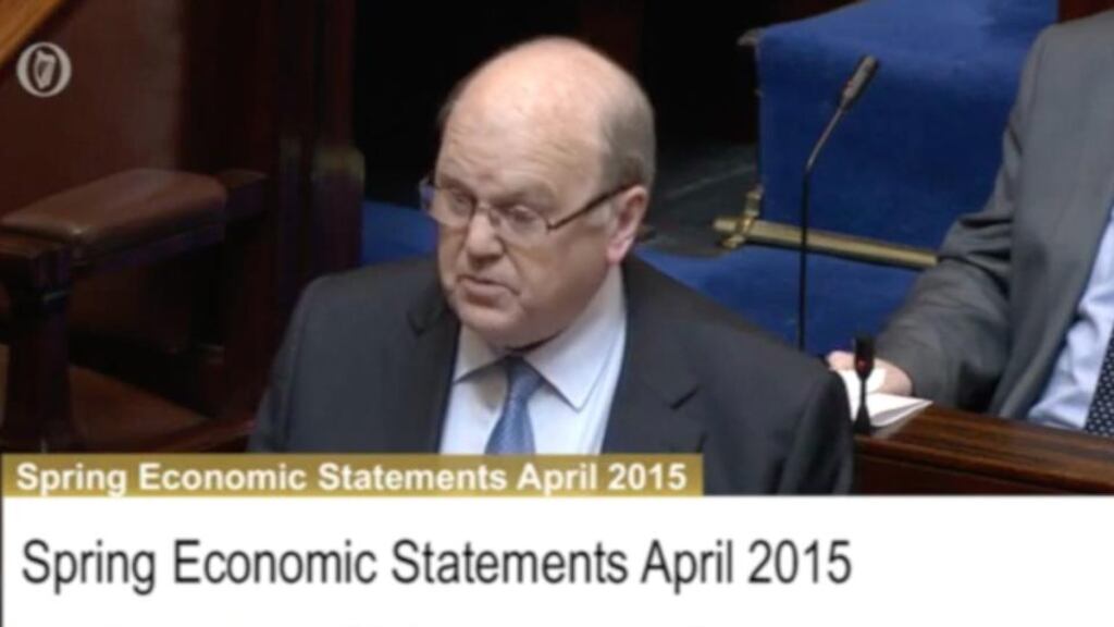 The spring statement was designed to  bring political debate back to where Fine Gael and Labour feel they are strongest: the economy. Photograph: Screengrab Oireachtas TV