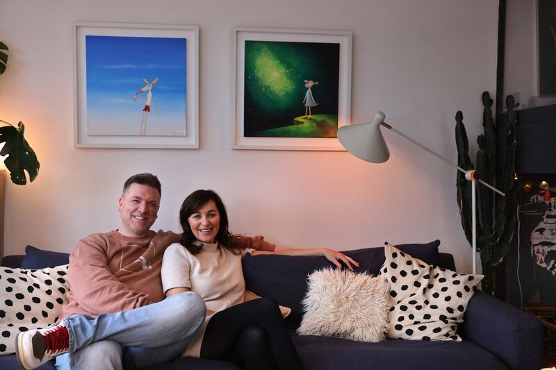Dave Moore and Tracy Sheridan at their renovated home in Portmarnock, Co Dublin. Photograph: Dara Mac Dónaill