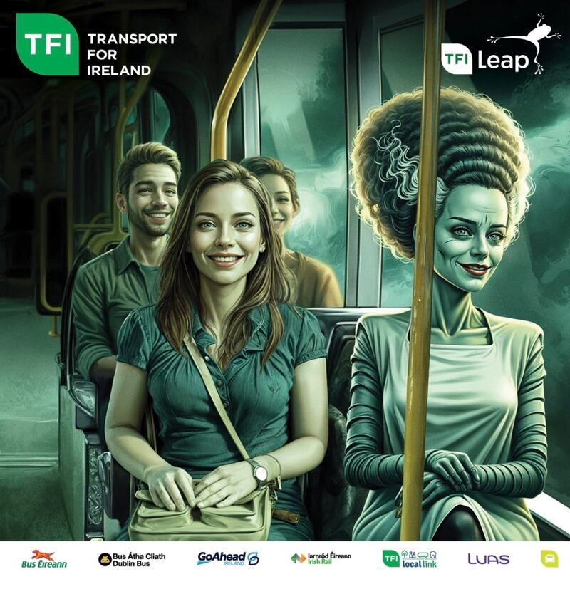 One of the images used by Transport for Ireland in an advertising campaign last year that were criticised by illustrators as being obviously generated by AI.