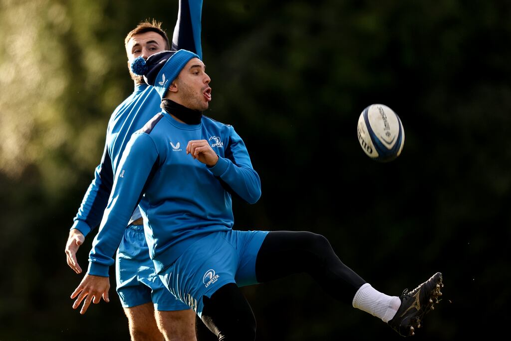 James Lowe could return for Leinster's Champions Cup game against Stade Francais at the Aviva Stadium on Saturday. Photograph: Ben Brady/Inpho
