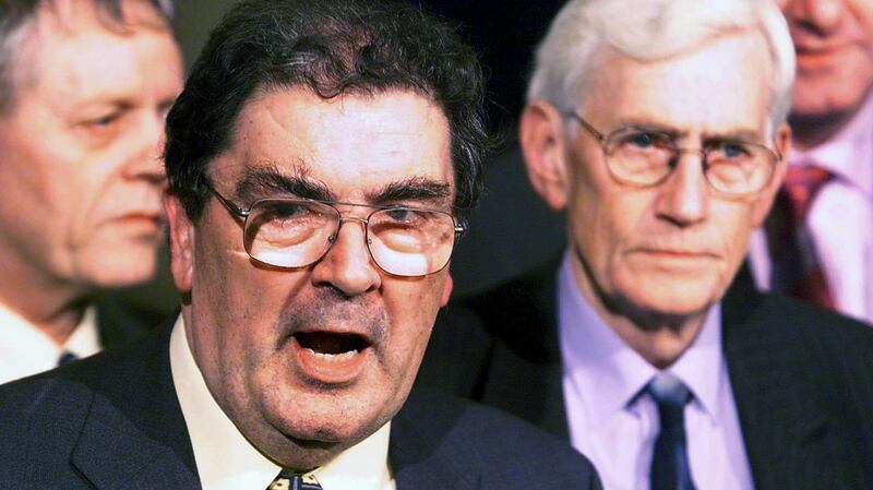 John Hume pictured with Seamus Mallon, who died in January. Photograph: Alan Betson