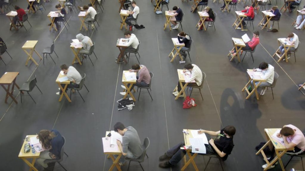 More than nine of out 10 pupils are staying at school to complete their Leaving Certificate, according to a Department of Education study. Photograph: Alan Betson/The Irish Times.
