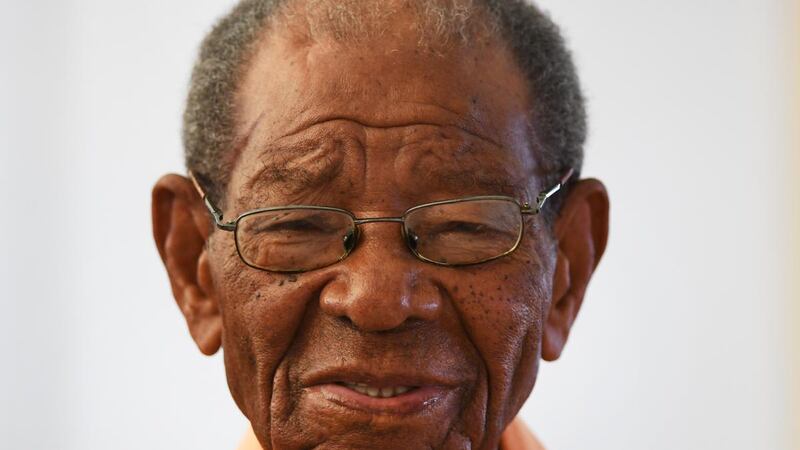 Everton Weekes pictured at the first Test match between the West Indies and England in Bridgetown, Barbados in 2019. Photograph: Shaun Botterill/Getty Images