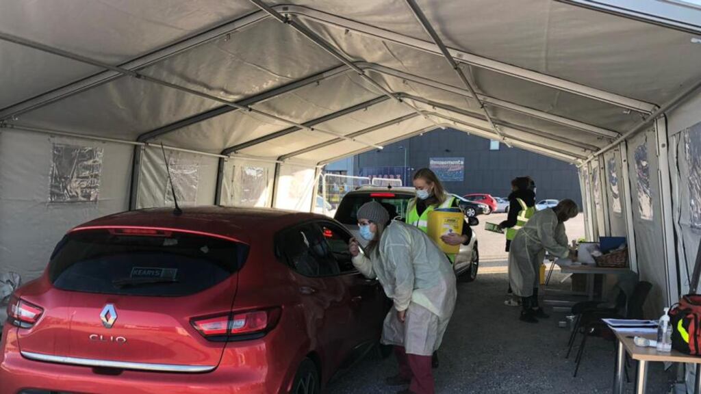 The drive-through flu vaccine clinic in Midleton, Co Cork. Photograph: Mike Thompson