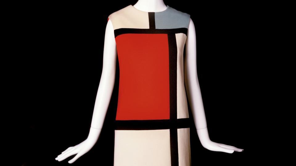 A dress from the collection shown at the current Yves Saint Laurent exhibition in Brussels A dress from the collection shown at the current Yves Saint Laurent exhibition in Brussels