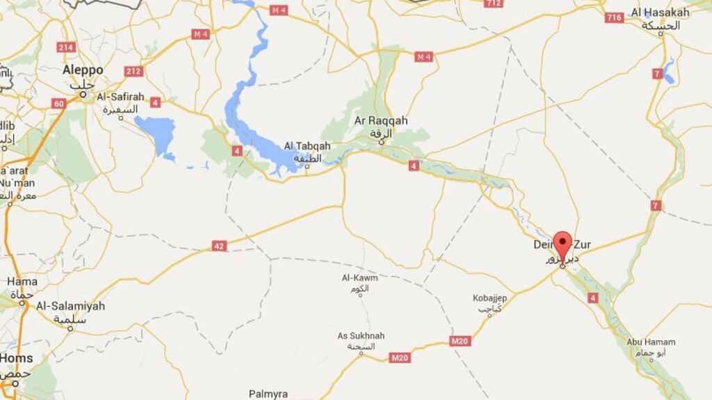 The city of Deir al-Zor in Syria. Image: Google Maps