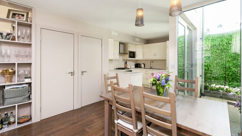 The kitchen and dining area.