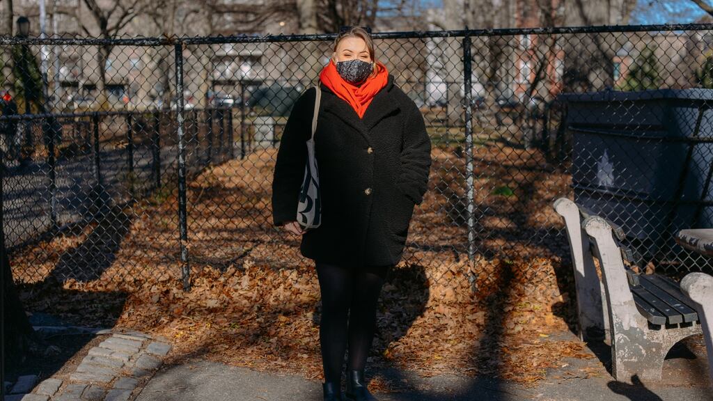 Dubliner Molly Thompson-Tubridy, 25, in Brooklyn. The art history graduate will be spending Christmas Day on her own in the New York.