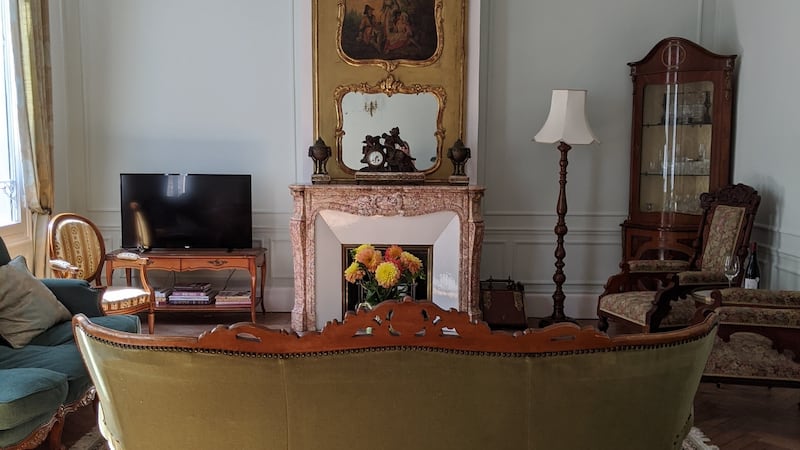 Living room at the home of Mandy Murphy and Willo Renehan in the Loire Valley.