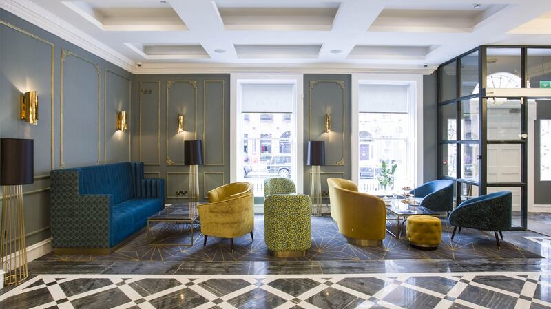The lobby of the new Iveagh Garden hotel