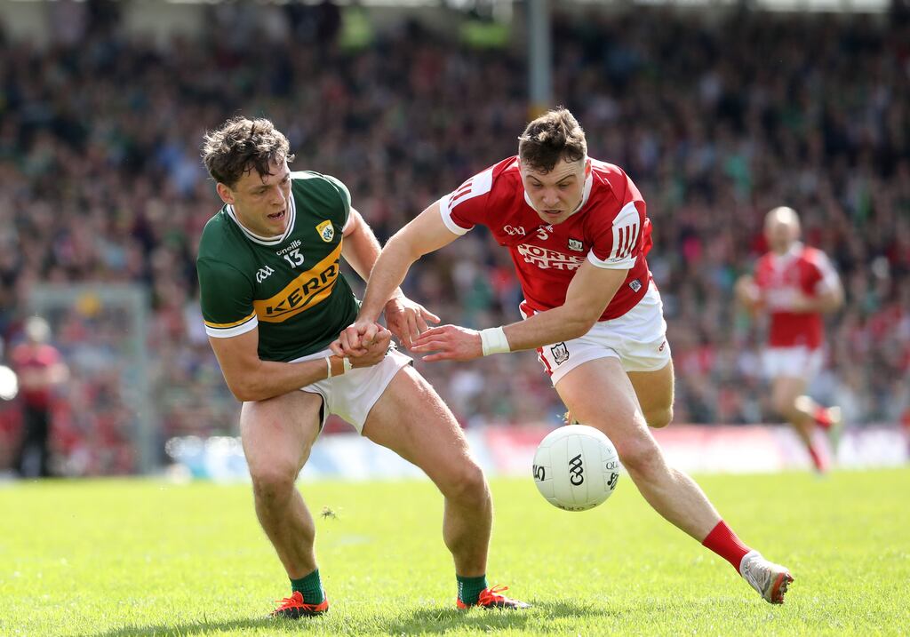 Kerry's David Clifford and Daniel O’Mahony of Cork during last year's Munster championship semi-final in Killarney. Photograph: Bryan Keane/Inpho
