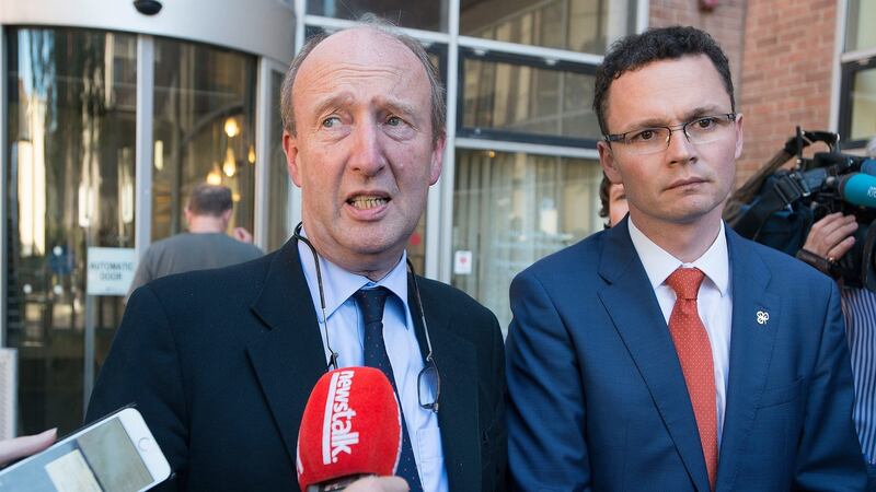 inister for Sport Shane Ross and Minister of State Patrick O’Donovan pictured at a press conference outside the Department of Transport, Tourism & Sport to announce details of the inquiry into the handling of Olympics tickets. Photograph: Dave Meehan/The Irish Times.