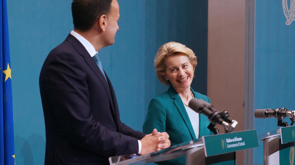 Tánaiste Leo Varadkar and European Commission president Ursula von der Leyen. Brussels will basically pick Ireland’s next European commissioner, which is a complete reversal of established precedent. File photograph: Fran Veale