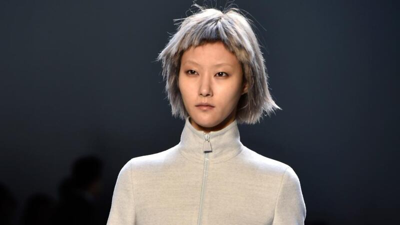 A model walks the runway during the Akris show as part of the Paris Fashion Week Womenswear Fall/Winter 2015/2016. Photograph: Getty