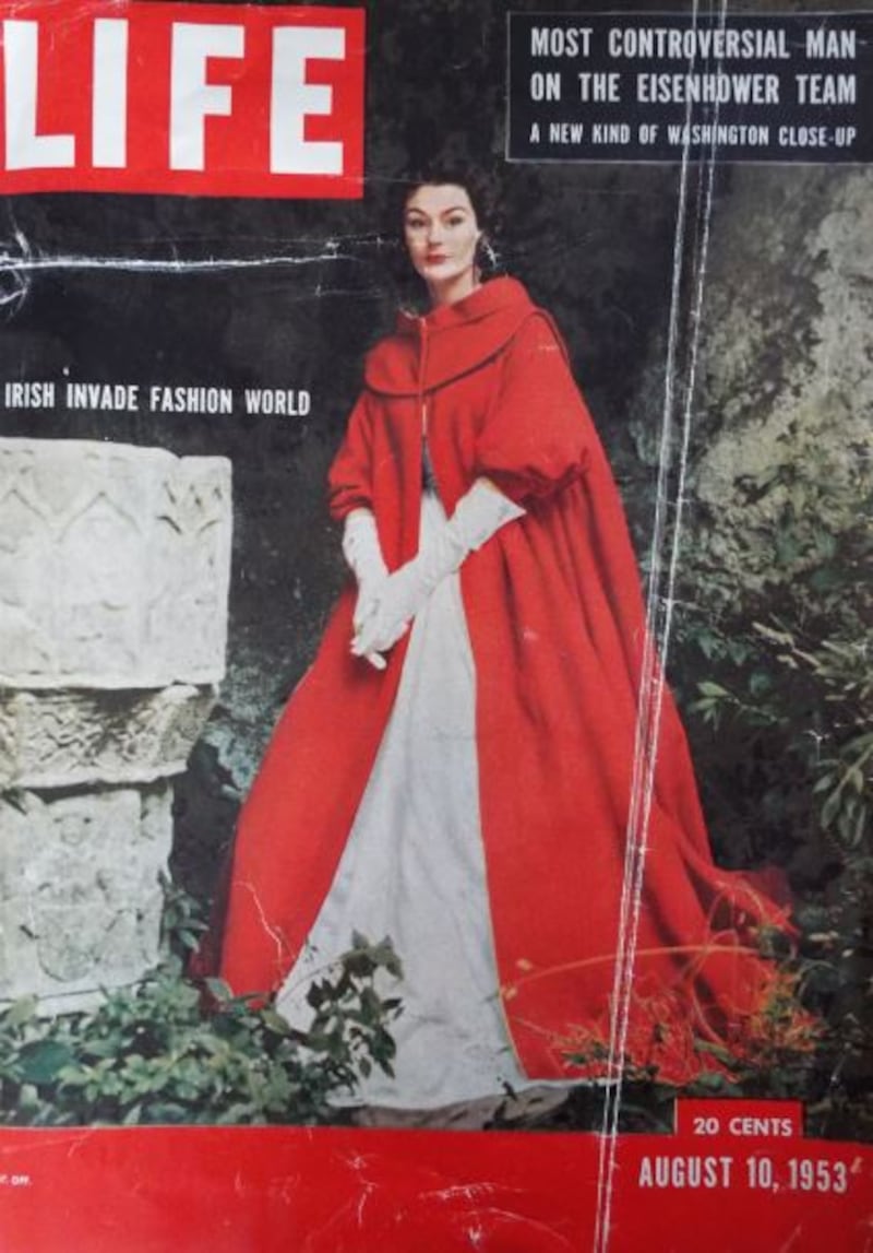 ‘Irish Invade Fashion World’ cover of Life magazine featuring Sybil Connolly’s Kinsale cape in 1953. Photograph: Glamourdaze.com