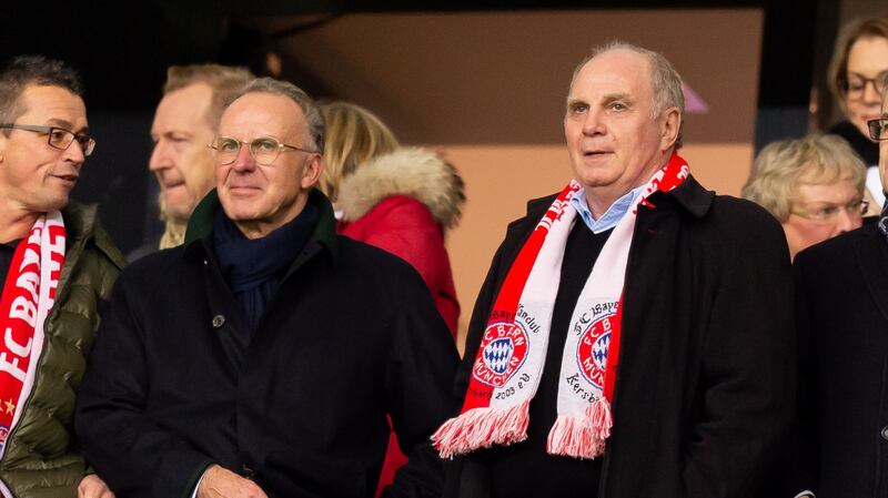 Karl-Heinz Rummenigge and Uli Hoeness. Photo: TF-Images/TF-Images via Getty Images