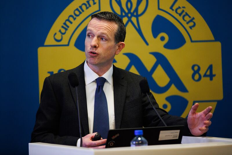 Ger Mulryan: the director of finance was able to report increases in games development grants and distributions to the counties during the GAA's annual report launch at Croke Park. Photograph: Tom Maher/Inphor
