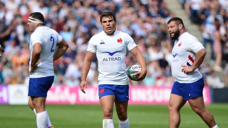 Antoine Dupont in action against Scotland in Edinburgh. Photograph: Mark Runnacles/Getty