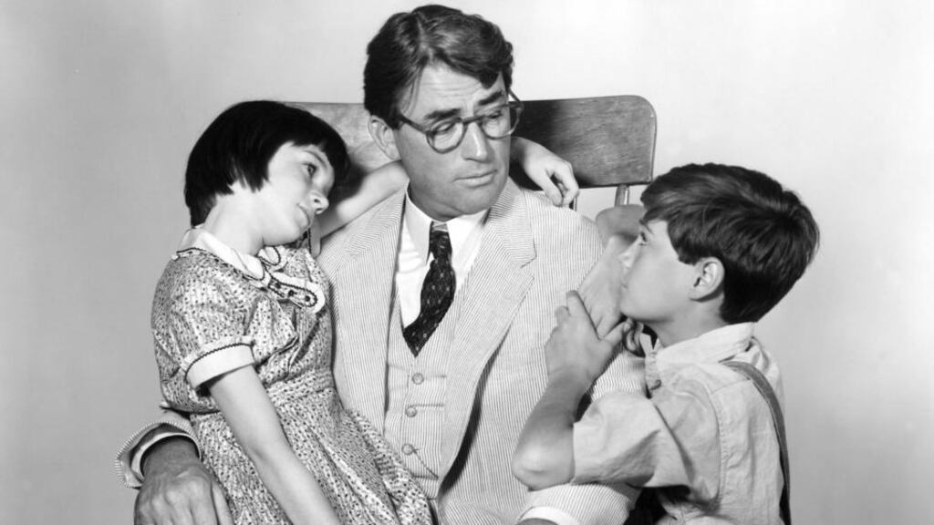 Best dad ever?: Gregory Peck as Atticus Finch with Mary Badham as Scout and Phillip Alford as Jem in To Kill A Mockingbird, directed by Robert Mulligan, and adapted from the novel by Harper Lee. Photograph: Silver Screen Collection/Getty Images