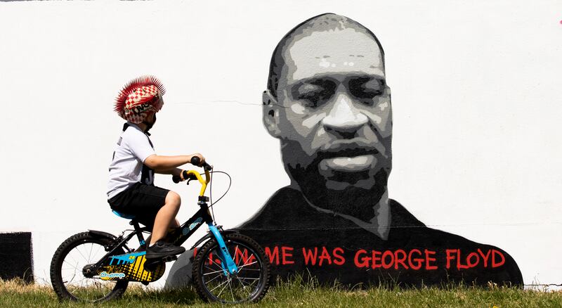 A mural in memory of George Floyd. Photograph: Tom Honan
